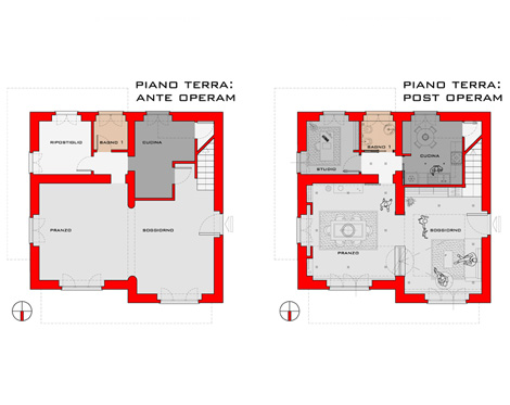 Ristrutturazione appartamento - pianta post operam piano primo