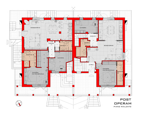 Progetto frazionamento Villa alla Romanina - pianta post operam